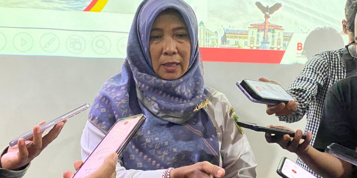 Kepala Dinas Pemberdayaan Masyarakat dan Desa (DPMD) PPU, Tita Deritayati saat diwawancara awak media