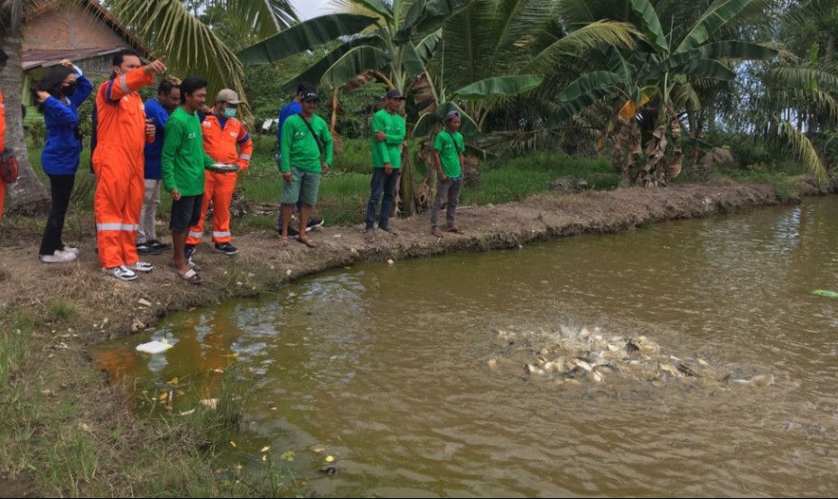 Salah satu budidaya ikan di Desa Sebakung Jaya, Babulu